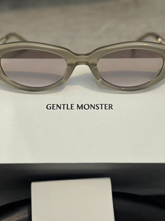 Gentle Monster Transparent Gray Cat Eye Gold Temple Sunglasses main image 8